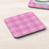Sweet Pink Hearts Damask Untersetzer (Linke Seite)