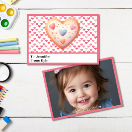 Sweet Pink Hearts Foto Klasse Mini Valentine Karte