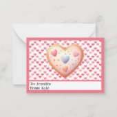 Sweet Pink Hearts Mini-Klasse Valentinstag Mitteilungskarte (Vorderseite)