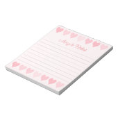 Sweet Pink Hearts Notepad Notizblock (Rotiert)