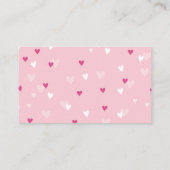 Sweet Pink Hearts Valentine Wedding Begleitkarte (Rückseite)