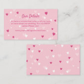 Sweet Pink Hearts Valentine Wedding Begleitkarte (Vorne/Hinten)