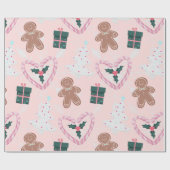 Sweet Pink Holiday Cheer Geschenkpapier (Flach)