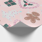 Sweet Pink Holiday Cheer Geschenkpapier (Ecke)