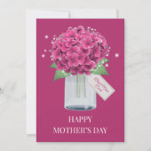 Sweet Pink Hydrangea Floral Happy Mother Day Karte (Vorderseite)