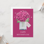 Sweet Pink Hydrangea Floral Happy Mother Day Karte (Vorderseite/Rückseite Beispiel)