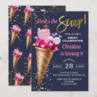 Sweet Pink Ice Cream Geburtstag Nave Blue