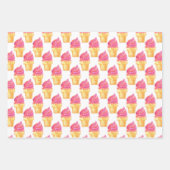 Sweet Pink Ice Cream Wrapping Paper Set 3 Geschenkpapier Set (Vorderseite 3)
