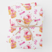 Sweet Pink Ice Cream Wrapping Paper Set 3 Geschenkpapier Set (Beispiel)