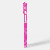 Sweet Pink Kariert n Heart Monogram Case-Mate iPhone Hülle (Rückseite / Links)