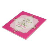 Sweet Pink Lace Wedding Keepake Keramik Tile Fliese (Seite)