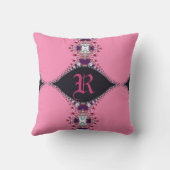 Sweet Pink Lacy Design Monogram Kissen (Rückseite)