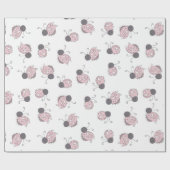 Sweet Pink Lady Bugs Baby Dusche Geschenkpapier (Flach)