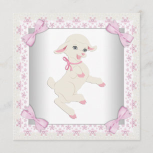 Sweet Pink Lamb Baby Girl Dusche Einladung