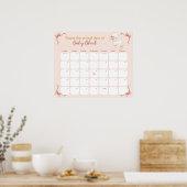 Sweet Pink Lamb Babydusche Fälligkeitsdatum Kalend Poster (Küche)