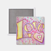 Sweet Pink Liebe Art Painting Magnet (Vorderseite/Rückseite)