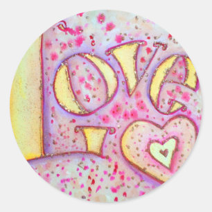 Sweet Pink Liebe Word Art Painting Sticker