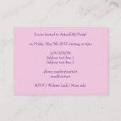 Sweet Pink+Lila Floral Mini Einladungen (Rückseite)