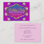 Sweet Pink+Lila Floral Mini Einladungen (Vorne/Hinten)