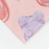 Sweet Pink Lila Teddy Bär & Herz Muster Fleecedecke (Ecke)