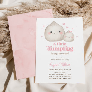 Sweet Pink Little Dumpling Baby Dusche Einladung