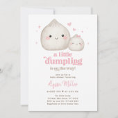 Sweet Pink Little Dumpling Baby Dusche Einladung (Vorderseite)