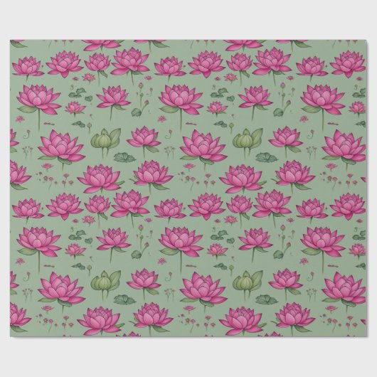 Sweet Pink Lotus Blume Botanischer Garten Geschenkpapier (Flach)