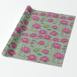 Sweet Pink Lotus Blume Botanischer Garten Geschenkpapier