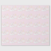 Sweet Pink Moon Baby Girl Geschenkpapier (Flach)