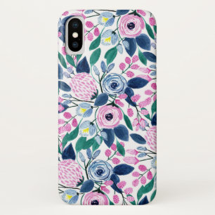 Sweet Pink Navy Blume Aquarellmuster Case-Mate iPhone Hülle