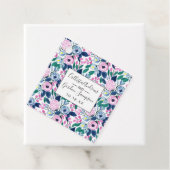 Sweet Pink Navy Blume Aquarellmuster Geschenkanhänger (Beispiel)