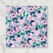 Sweet Pink Navy Blume Aquarellmuster Geschenkanhänger (Rückseite)