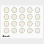 Sweet Pink Preppy Garden Stripes Wedding Sticker (Blatt)