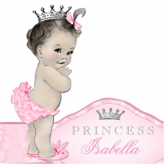 Sweet Pink Princess Baby Girl Freistehende Fotoskulptur (Vorne)