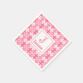 Sweet Pink Puzzles Monogram Birthday Serviette (Ecke)