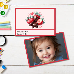 Sweet Pink & Red Dessert Foto Mini Valentine Karte