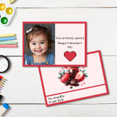 Sweet Pink & Red Strawberry Foto Mini Valentine Karte