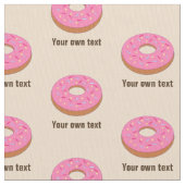 Sweet Pink Ring Donut auf Beige - Ihr Text Stoff (Nahaufnahme)