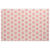 Sweet Pink Ring Donut auf Beige - Ihr Text Stoff (Fat Quarter (45,7 x 55,9 cm))