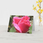 Sweet Pink Rose Bud Blume Gruß oder Mitteilungskar Karte (Gelbe Blume)
