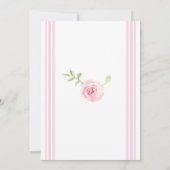 Sweet Pink Rose Floral Girls Erster Geburtstag Einladung (Rückseite)