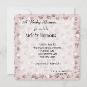 Sweet Pink Roses Baby Dusche Einladung (Rückseite)