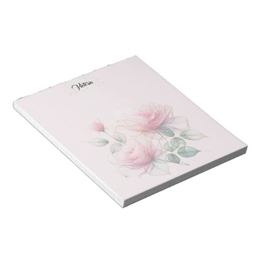 Sweet Pink Roses Notizblock (angewinkelt)
