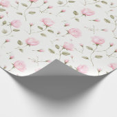 Sweet Pink Roses Wrapping Paper Geschenkpapier (Ecke)