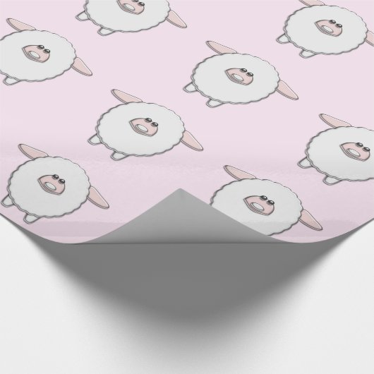 Sweet Pink Sheep Baby Dusche Geschenkpapier (Ecke)
