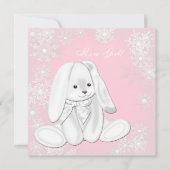 Sweet Pink Snowflake Winter Wonderland Baby Dusche Einladung (Vorderseite)