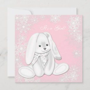Sweet Pink Snowflake Winter Wonderland Babydusche Einladung