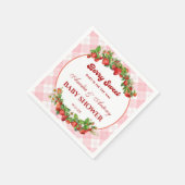 Sweet Pink Strawberry Baby Dusche Serviette (Ecke)