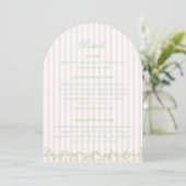 Sweet Pink Stripe Wedding Details Enclosure Card Einladung (Stehend Vorderseite)