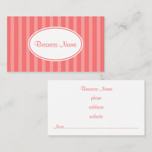 Sweet Pink Stripes Business Card Visitenkarte